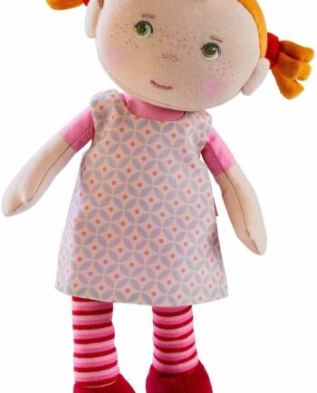 10" Red Pigtail Rag Doll, Washable