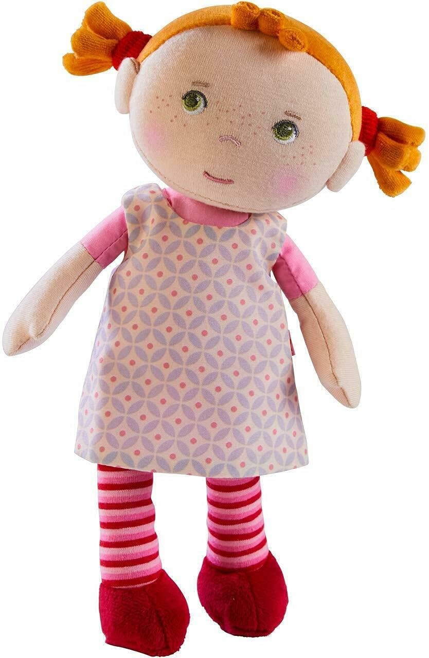10" Red Pigtail Rag Doll, Washable