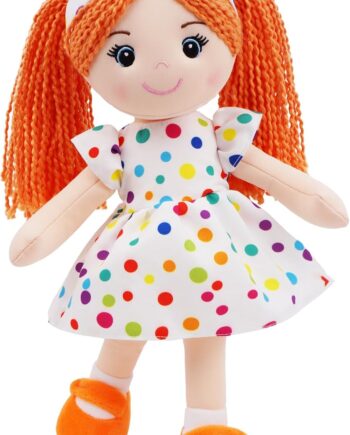 14" Orange Cuddly Rag Doll