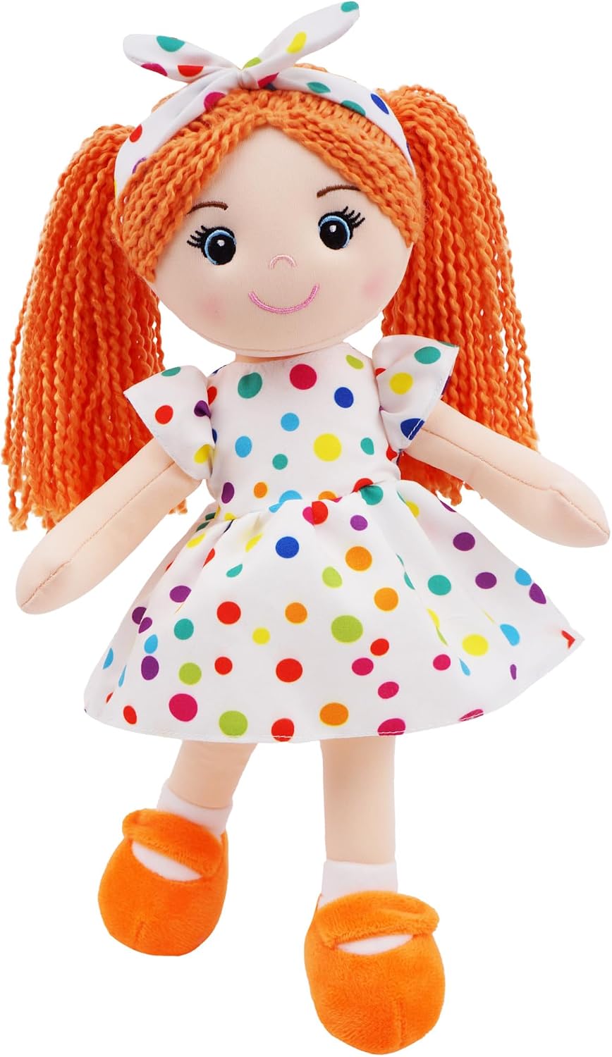 14" Orange Cuddly Rag Doll