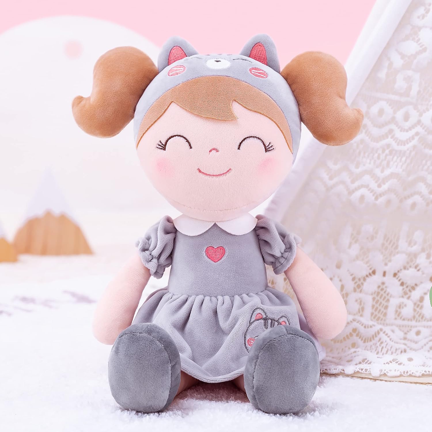 12" Plush Cat Doll with Gift Box