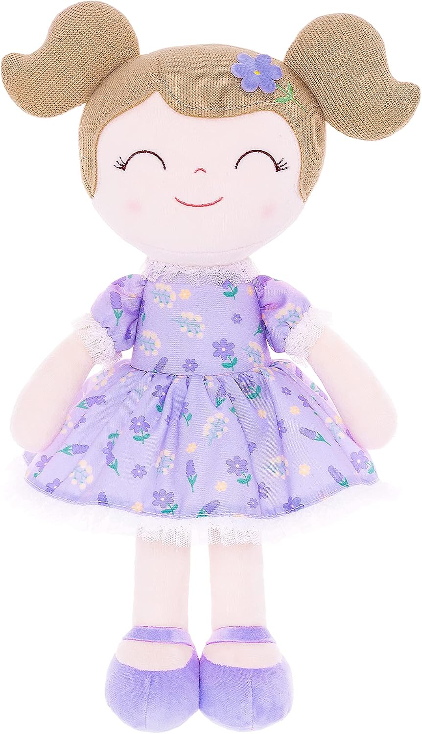 15.5" Purple Print Baby Doll